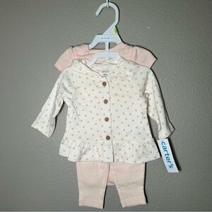 NEW Carter’s baby girl “Sweetest Little One” 3 piece set infant size 3 months